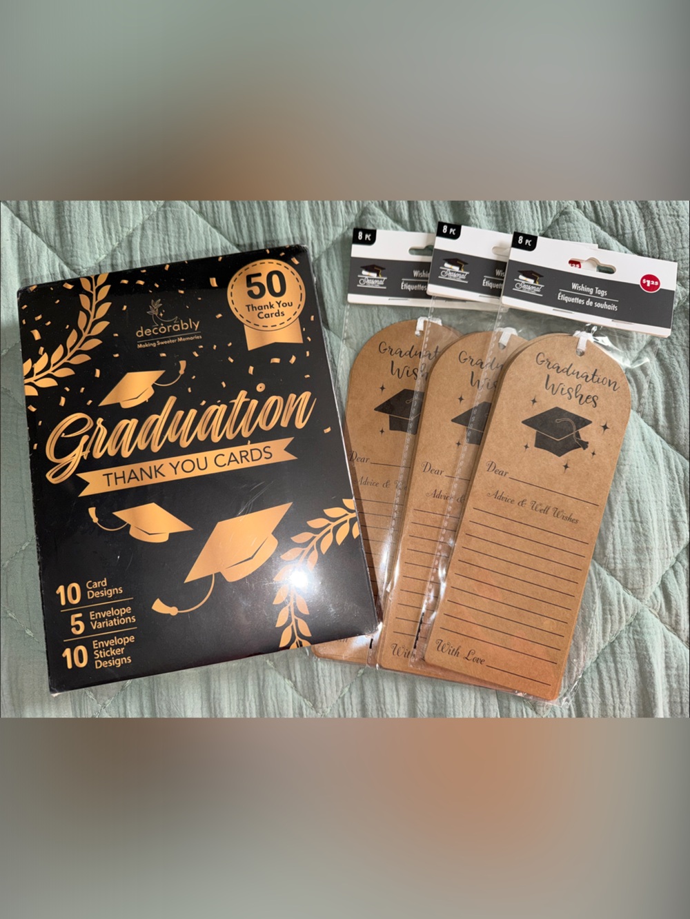 Graduation Thank You Cards & Kraft Graduation Wishes Tags